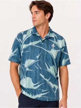 ⛳ Adidas Men’s Palm Leaf Mesh Polo Wild Teal XL NWT Golf Shirt ⛳👕